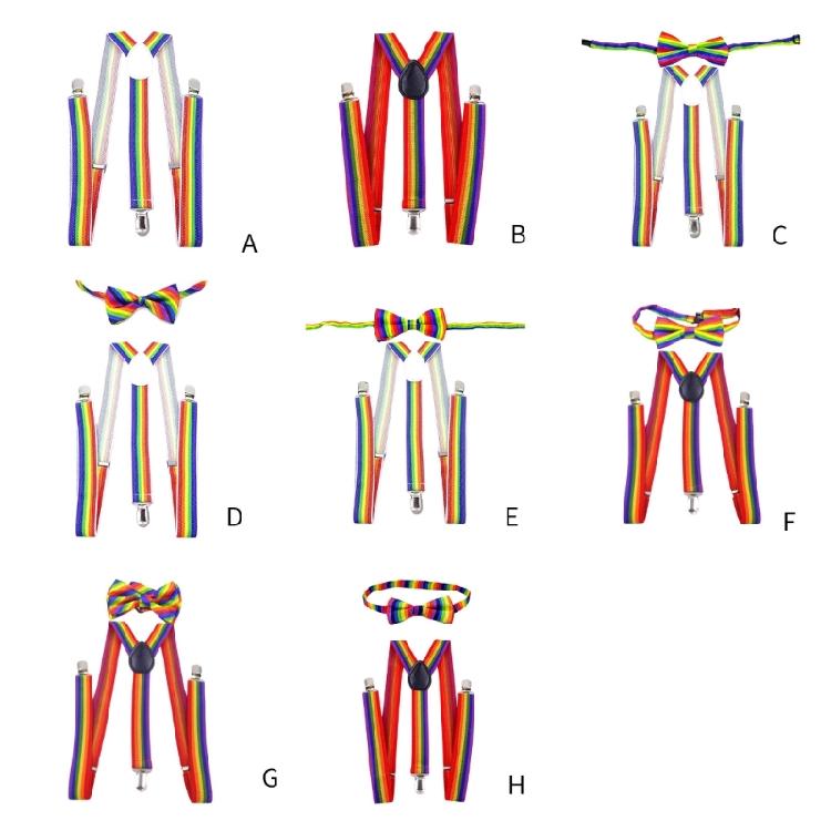 Boy Rainbow Suspenders and Bowtie Set Perfect for Any Formal Occasion