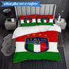 3PCS Italy Football Crest Bedding Set 2D Printing (Includes 1 Duvet Cover + 2 Pillowcases Coreless), Bedroom decor,Fan gift