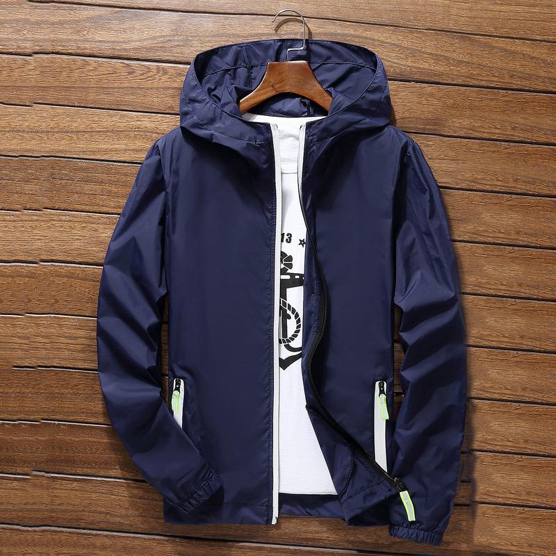 

Летнее светоотражающее солнцезащитное быстросохнущее пальто для мужчин большого размера 5XL темно-синий