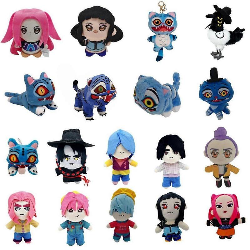 K-POP Demon Hunters Anime Plush Toys - Demon Hunter Girl Group Stuffed Animals with Tiger, Magpie, Saja Boy Multiple Characters Collection Gifts