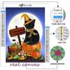 Beliebtes 5D-Kreuzstich-Set zum Selbermachen, Halloween-Kürbis und schwarze Katze, Malerei, voller Bohrer, Kreuzstich-Bastelset, Wandaufkleber, Heimdekoration