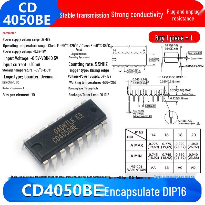 CD4017BE & CD4000 Series IC Chips (CD4001/11/66/82/106/4051/52/69/21/50/81)