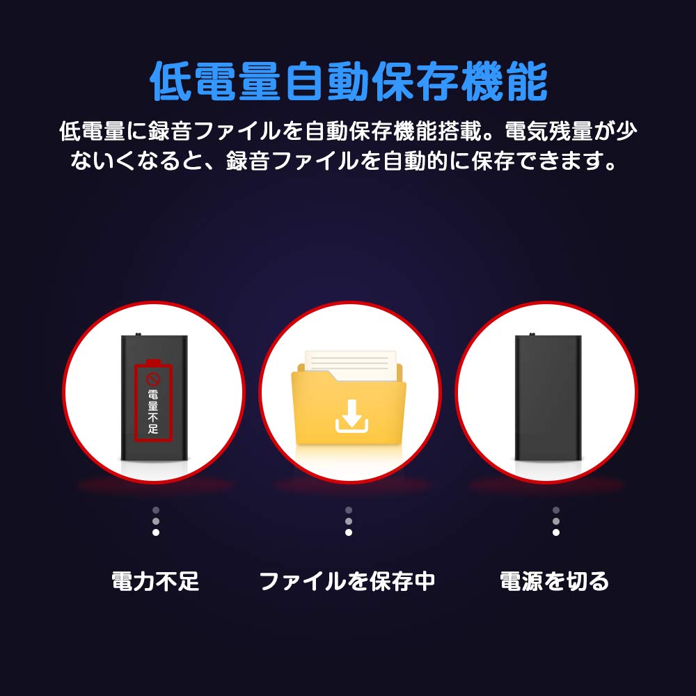 QZT Voice 8GB Groß 15 Stunden Kontinuierliche 96 Stunden Aufnahme Lange Aufnahme IC Voice OTG Wenn Akku Leer Geräusch Tragbar [Verbesserte Edition]