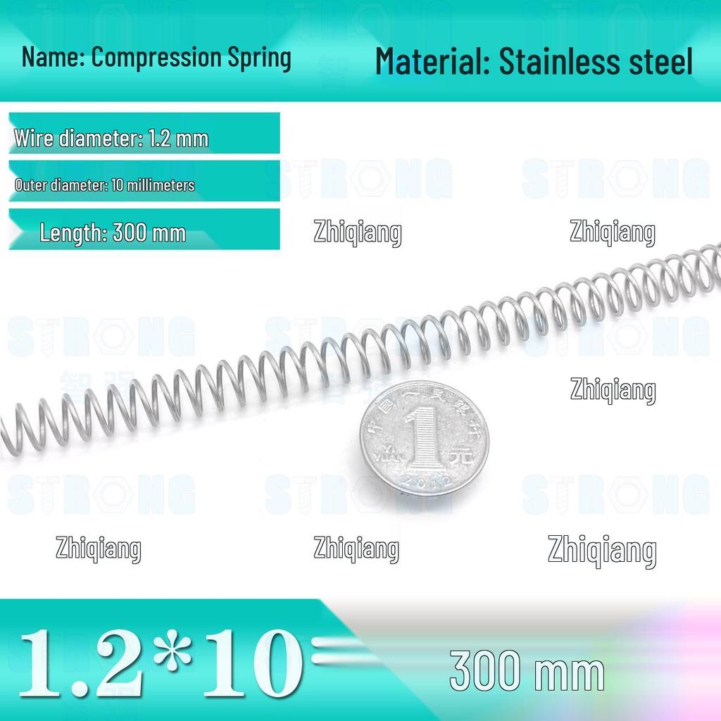 304 Stainless Steel Compression Spring – 300mm Long, High Elasticity, Shock Absorption, Customizable