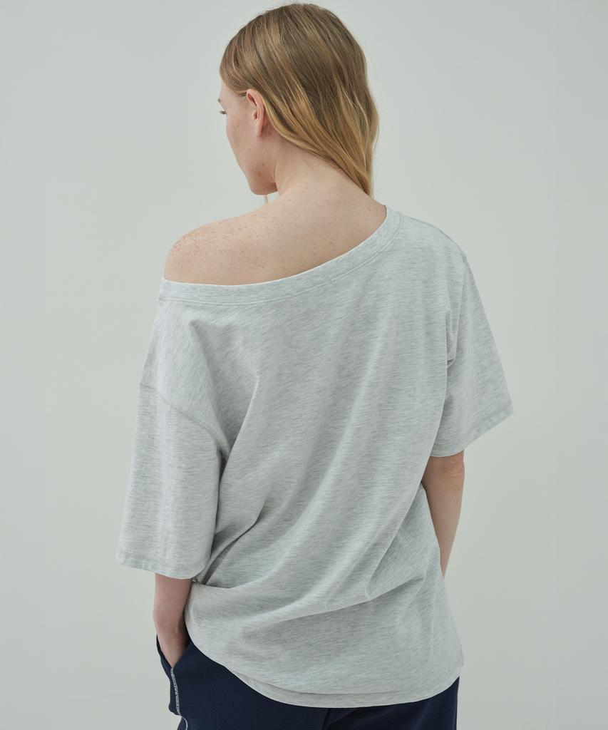 MOTT Boat Neck Half T-Shirt - Melange