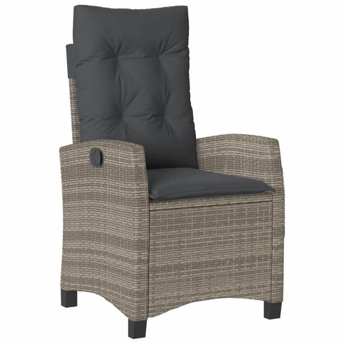 VidaXL Ensemble à Manger de Jardin avec Coussins 3 pcs, Table de Terrasse, Meubles de Patio, Mobilier d'Extérieur, Gris 3277397