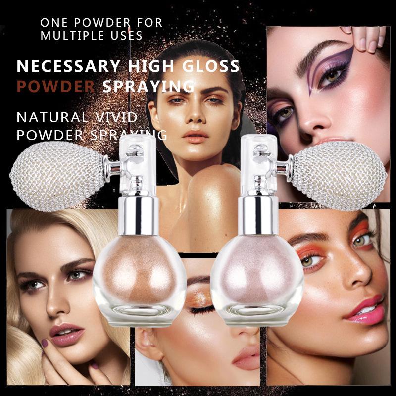 Cross-Border Glitter Highlighter Spray: Body Brightening Pearlescent Air Cushion Powder
