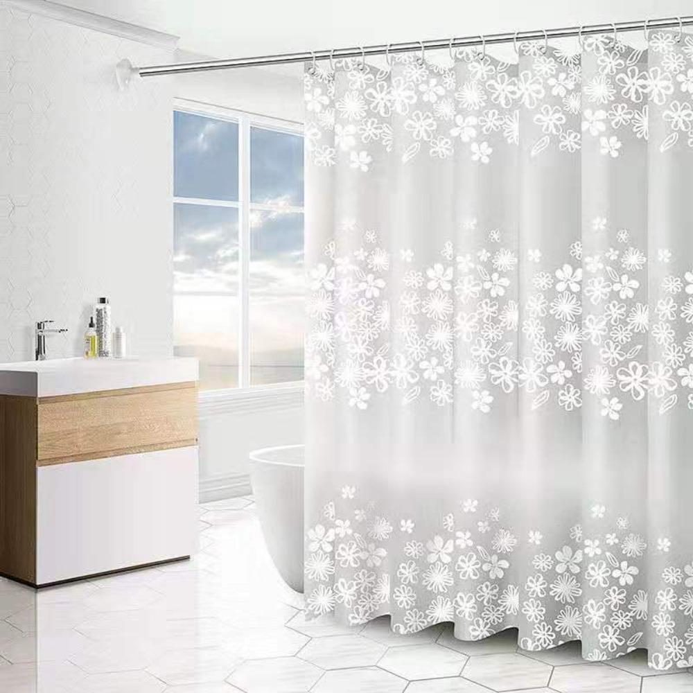 Creative With Hooks Shower Curtain Waterproof Printing Window Fabric Polyester Bathtub Partition Curtain Bathroom Accessories