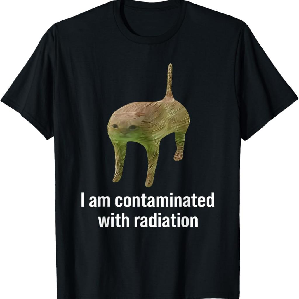 I Am Contaminated Funny Cat Meme Ironic Weirdcore Silly Cat T-Shirt for Men Women