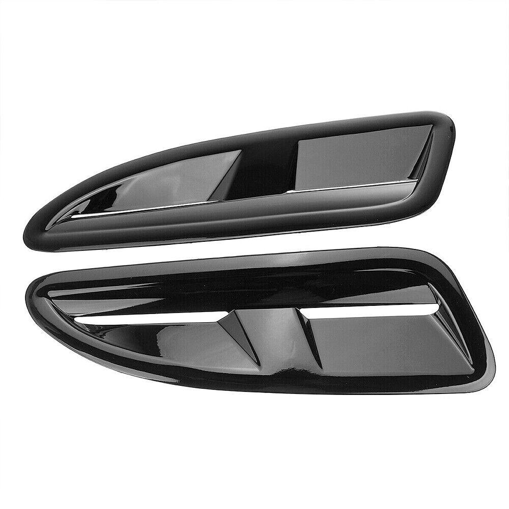 2Pcs Car Gloss Black Front Bonnet Vents Cover Trim For Jaguar XKR XK8 Decoration