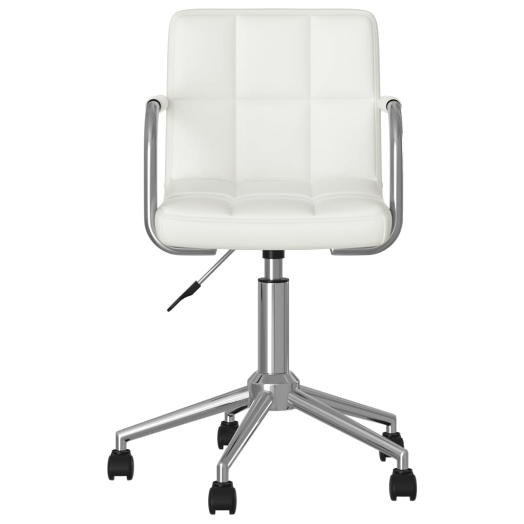 Office Chair Swivel White Faux Leather