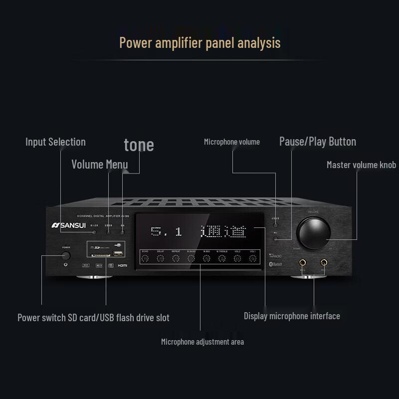 SANSUI 5.1 Home Theater Ceiling Speaker System CN Plug (adapter Included)