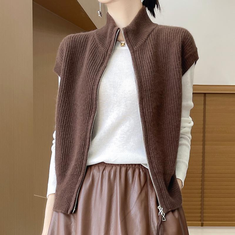 Women's Cashmere Cardigan Qinghe Cashmere 30% Cashmere 70% Wool Autumn and Winter Cashmere Cardigan Soft and Warm