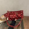 Schnalle Gepunktete Umhängetasche Herzanhänger Crossbody-Tasche Individuelle Quadratische Achseltasche Pendeln