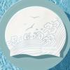 Adult Silicone Swim Cap: Waterproof, Non Slip, High Elasticity Cloud Pattern, Suitable for Both Men and Women