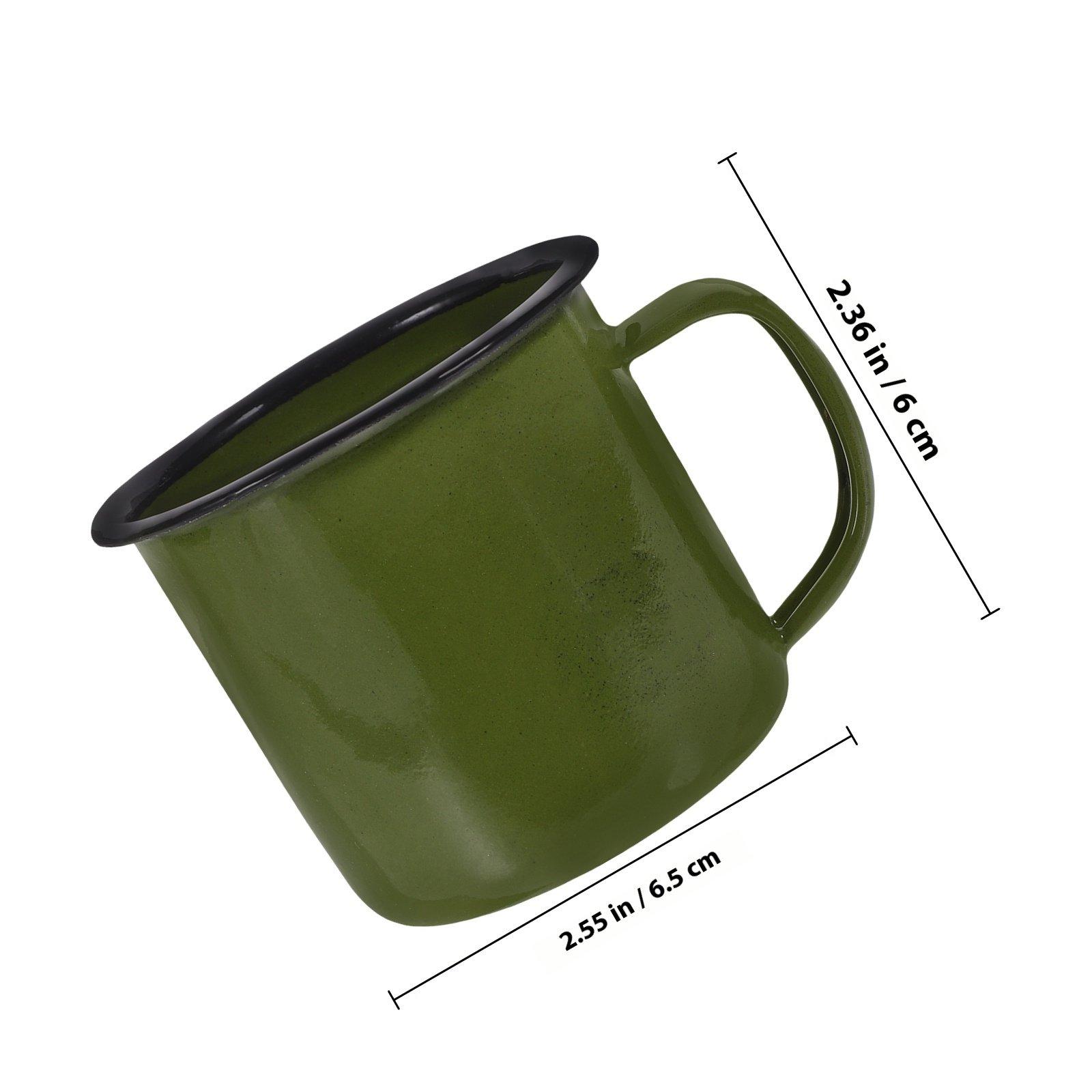 

1Pcs Retro Style Iron Mug High Quality Thick Wall Comfort Grip Heat Insulated Wide Mouth Vintage Drinking Cup for Home Office зелёный