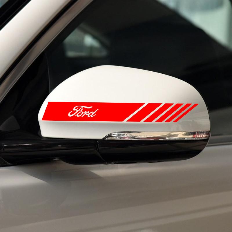 Auto Rückspiegel Seite Aufkleber Streifen Aufkleber Fahrzeugkarosserie für Ford Mustang Mondeo Focus Fiesta Escape Kuga Ecosport Ranger