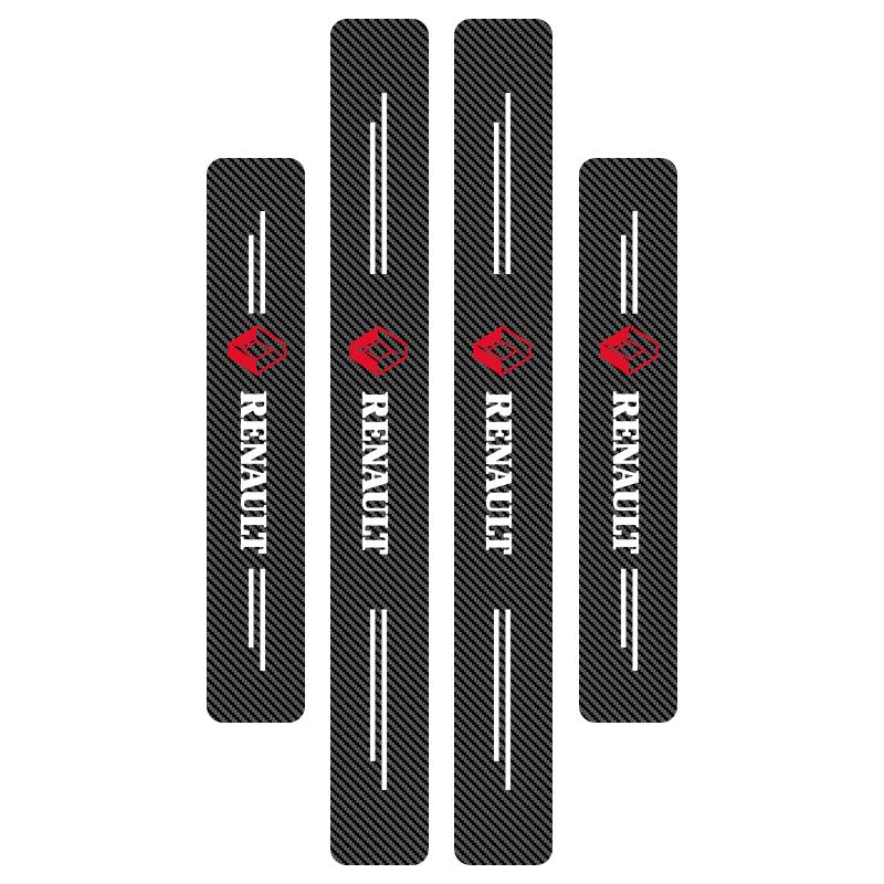4 Stück/Set Auto Einstiegsleisten Carbonfaser Aufkleber Türschwellenschutz Für Renault Dacia Megane Clio Captur 2 3 4 Fulence Kadjar Duster Captur