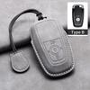 Leather Car Key Case Cover for Ford Edge Fusion Mustang Explorer F150 F250 F350 Ecosport Edge S-MAX Ranger for Lincoln Mondeo