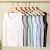 Kvinner Bunnvest Is Silke Sømløs Ermeløs Pure Color Plus Size Stretchy Rundhals Tørr Tørr Kjøling Camisole Sommer Dating Kontorferie