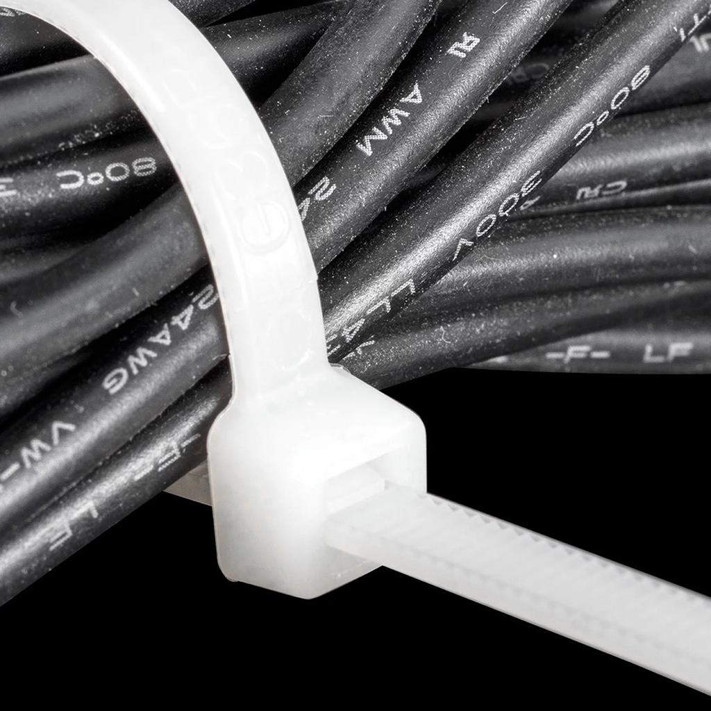 500 Piece Fixed Nylon Cable Ties W/ Screw Hole Self-Locking Zip Ties for Automotive Construction Indoor Wire Bundling