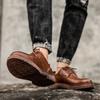 Fashion Retro Men's Casual Shoes 2025 Fashion Leather Footwear New Style Slip-On Comfortable Men Genuine Leather Work Business Casual Sn
