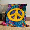 Colorful Peace Symbol Blanket for All Seasons Blanket Lunch Break Throw Gift