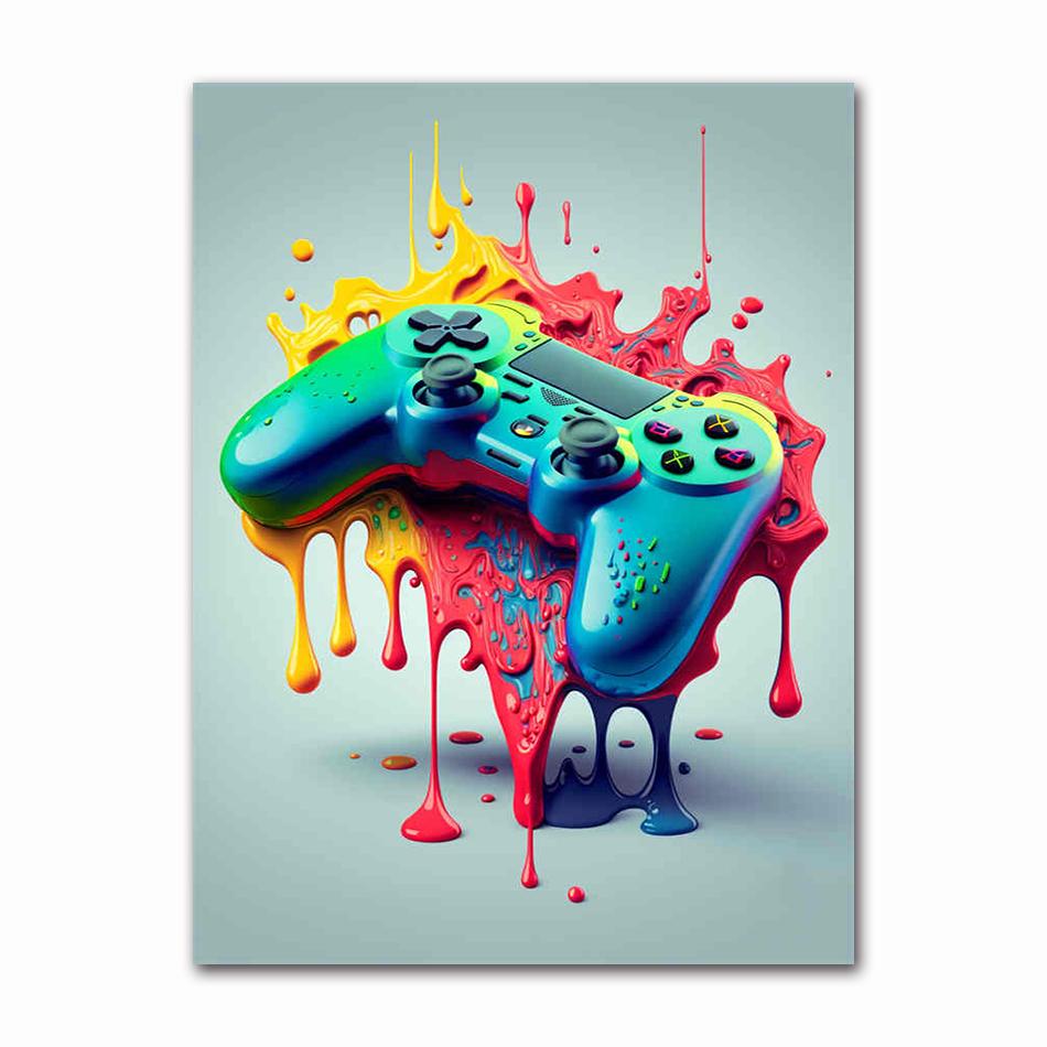 Colorful Game Controller Wall Art Poster Prints Nordic Aesthetic Picture Canvas Painting Gaming Boy Room Home Decoration