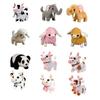 Kids Electric Plush Animal Toy Walking Tail Wagging Interactive Elephant Sheep Cow Panda Plushie Toy Toddlers Educational Simulation Animal Toy