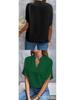 Women's Summer 2026 Solid Color V-neck Loose Shirt Top