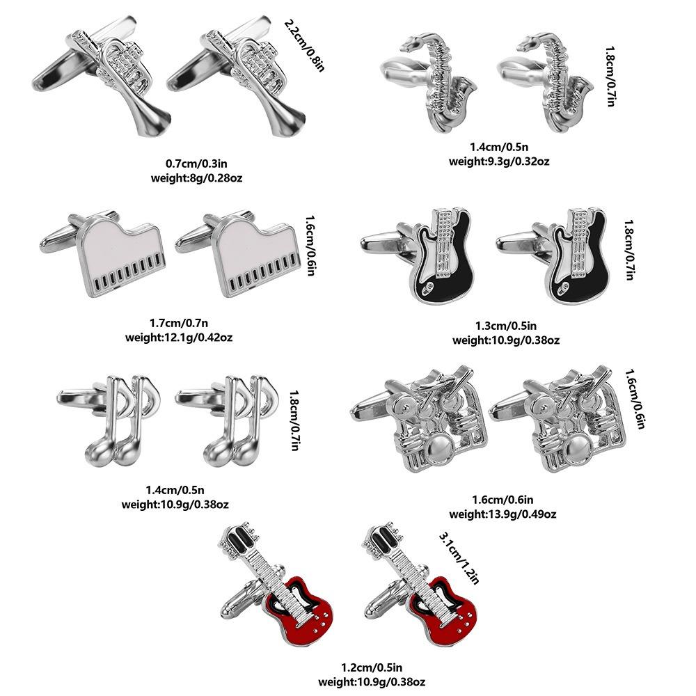 Drum Music Note Sleeve Button Treble Clef Music Instrument Series Cufflinks  Concert Accessories