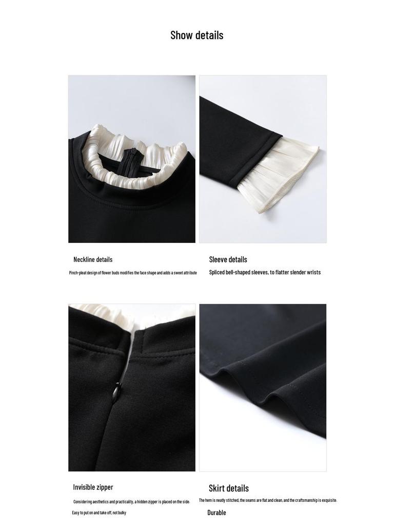 2025 Spring Slimming Plus Size Long Sleeve Knitted Dress for Women