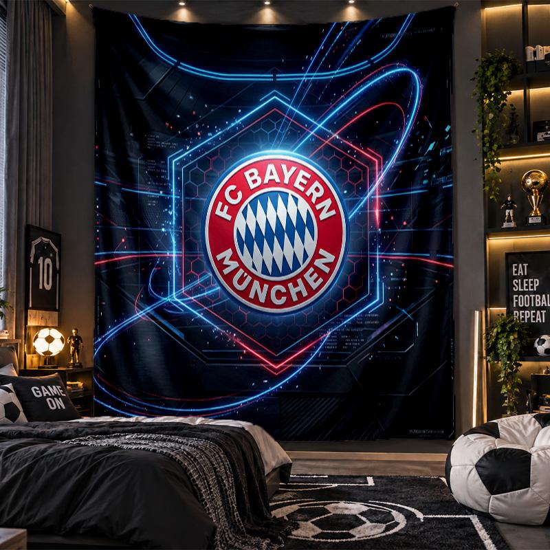 Nástěnná tapiserie s potiskem Bayern Mnichov, látka do obývacího pokoje, ložnice, domácí dekorace