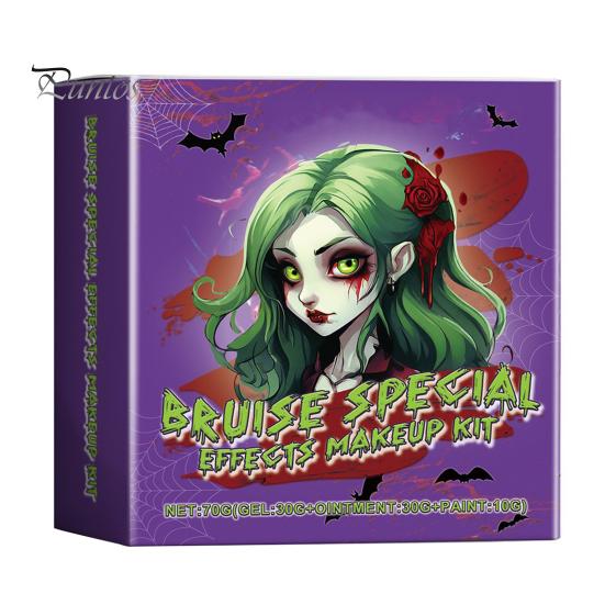 

Набор для макияжа на Хэллоуин Палитра для макияжа Красный крем для поддельных ран, синяков, порезов Реалистичные спецэффекты Набор для макияжа для зомби-косплея на Хэллоуин Sets