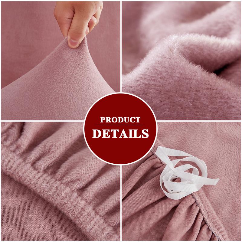 Plüschstoff Sofabezüge für Wohnzimmer 1/2/3/4 Sitzer Elastischer Stretch Couchbezug L-förmige Sofahusse Möbelschutz