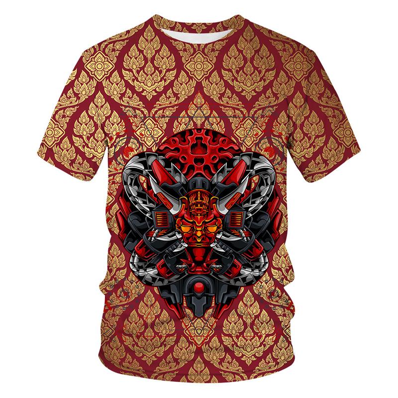 2021 Hot Top Street Fashion Men’s Abstract Pattern T-shirt Summer 3D T-Shirt Men's Large Size Casual Short Loose Pullover TShirt