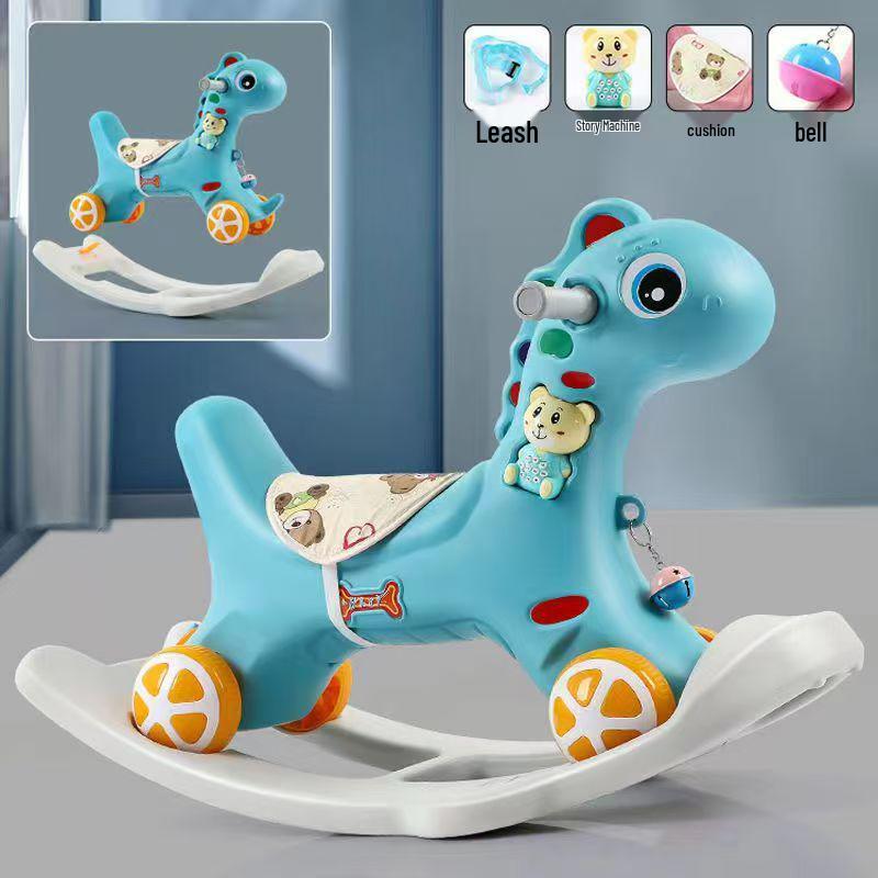 Multifunctional 2-in-1 Wooden Rocking Horse & Infant Scooter: Anti-Fall Toy for Babies & Toddlers (Up To 3 Years)