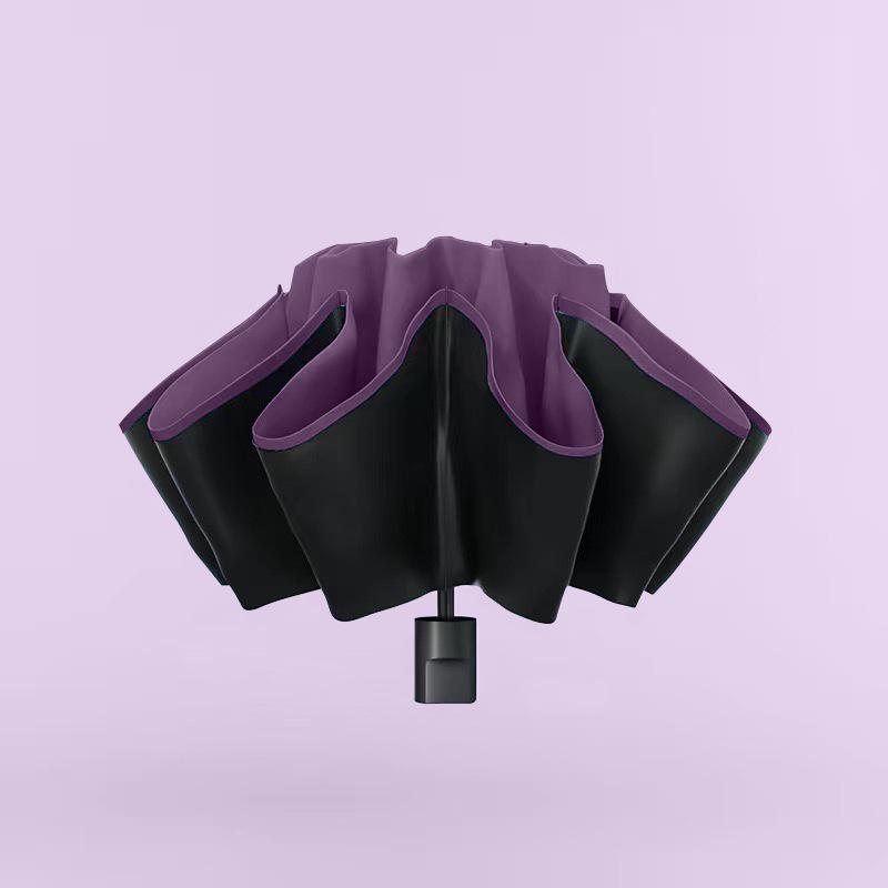 Dual-Use Extra Large Folding Umbrella - 12 Ribs for Sun and Rain Protection