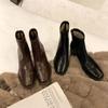 Fashion New Autumn Winter Split Leather Women Boot Shoes for Women Square Toe Fashion Boot Handmade High Heels Boots Zapatos De Mujer