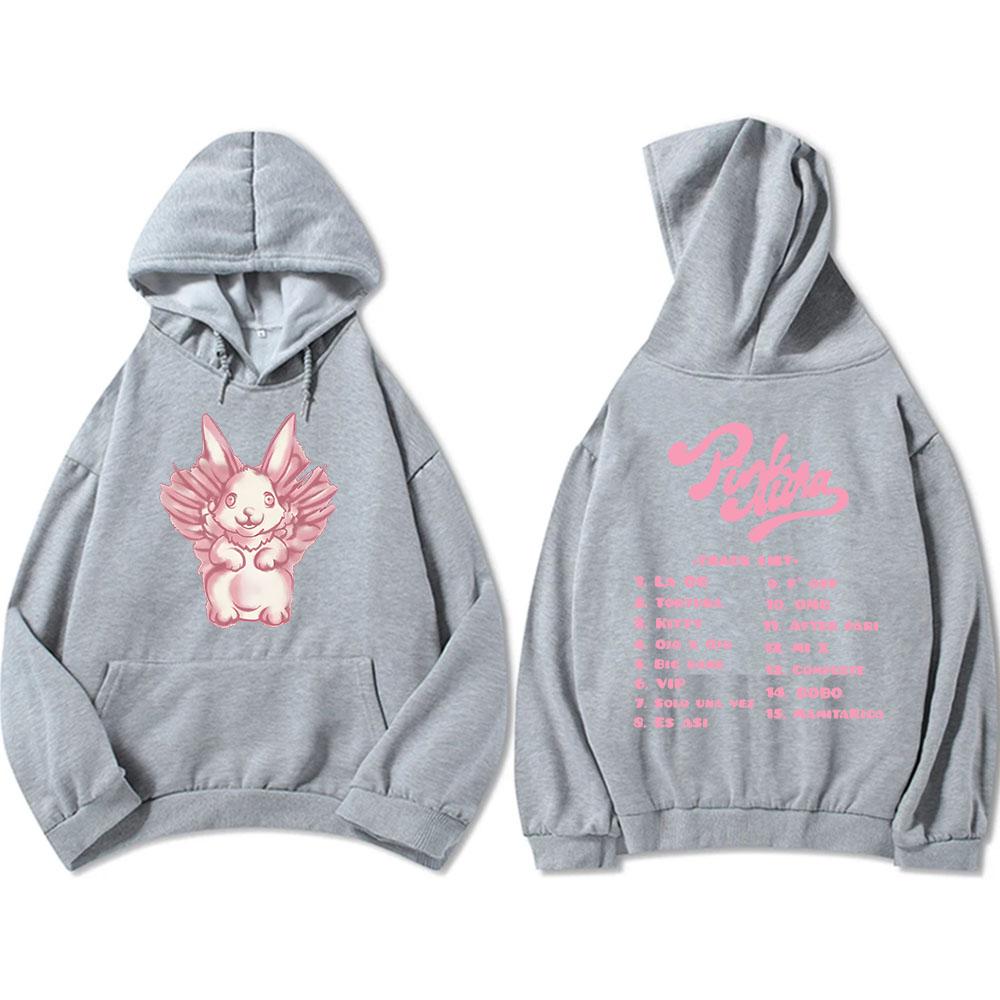Cartoon Bunny Graphic Hoodies Kenia Os Pink Aura Tour Sweatshirt Men Clothing Hooded Winter Fleece Streetwear Hoodie
