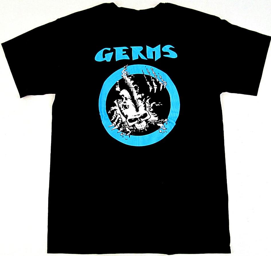Винтаж Футболка с коротким рукавом The GERMS, плотный хлопок, черная, полный размер, TR662, унисекс S
