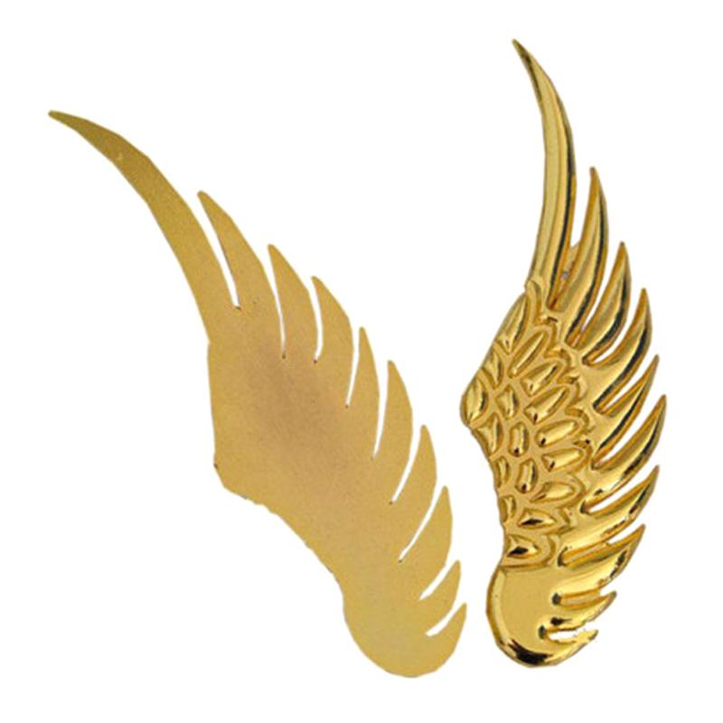 1Pair Car Auto Motorcycle Body Sticker 3D Eagle Angel Wings Fashion Gold Silver Aluminum Stickers Auto Exterior Decoration