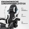 Gaming Chair, Ergonomic, Lumbar Support, Breathable PU Leather Office Chair, Load Capacity 200KG, Seat Height and Backrest Adjustable, Black-White