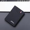 Vertical Canvas Leather Money Clip Men's Wallet