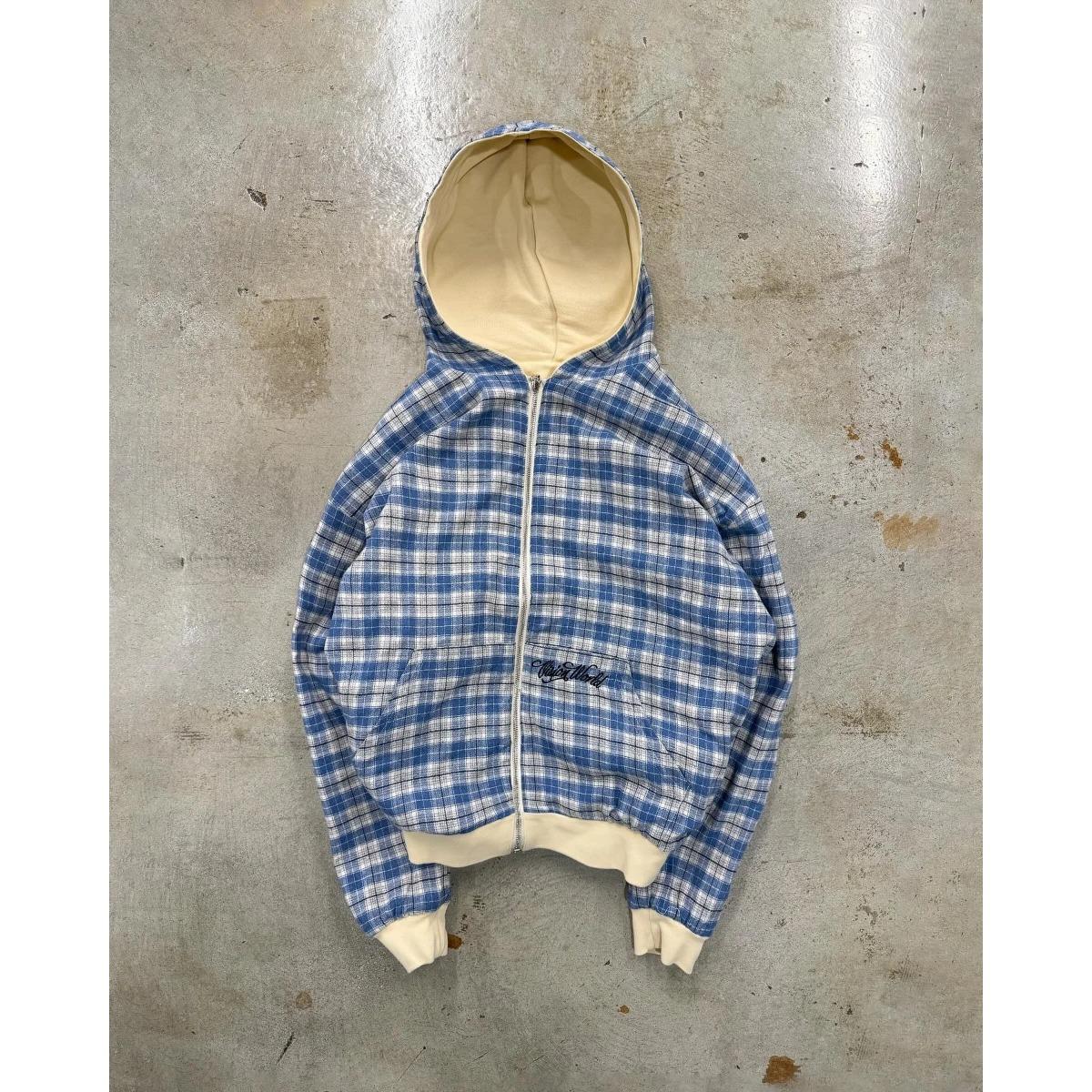 

BeatStreet Осень и Зима Новая Американская Ретро Куртка-Худи в Клетку с Воротником-Стойкой, Свободная Рабочая Одежда спереди и сзади S жёлтый