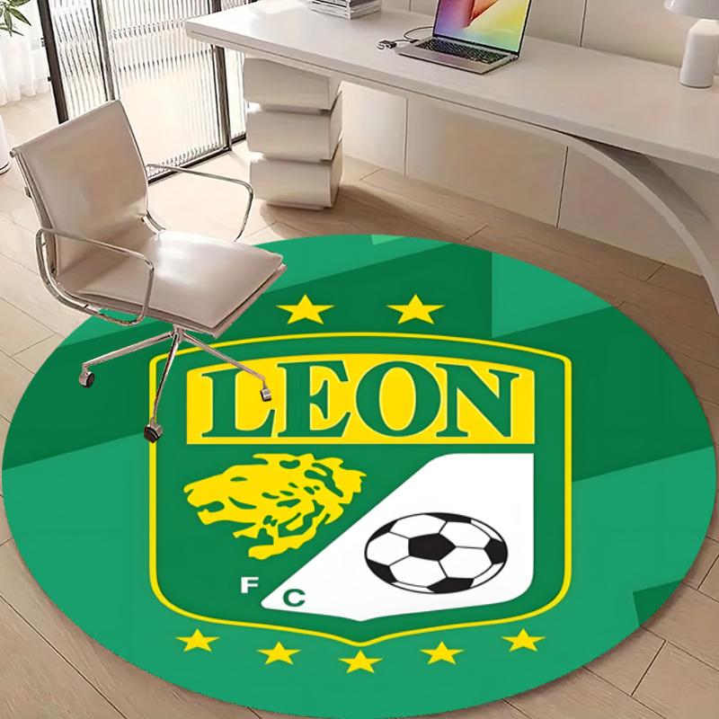 Personalized Leon logo Round Chair Office Rug - Perfect for Mat, Office Chair & More - Ideal Gift for Birthdays and Holidays