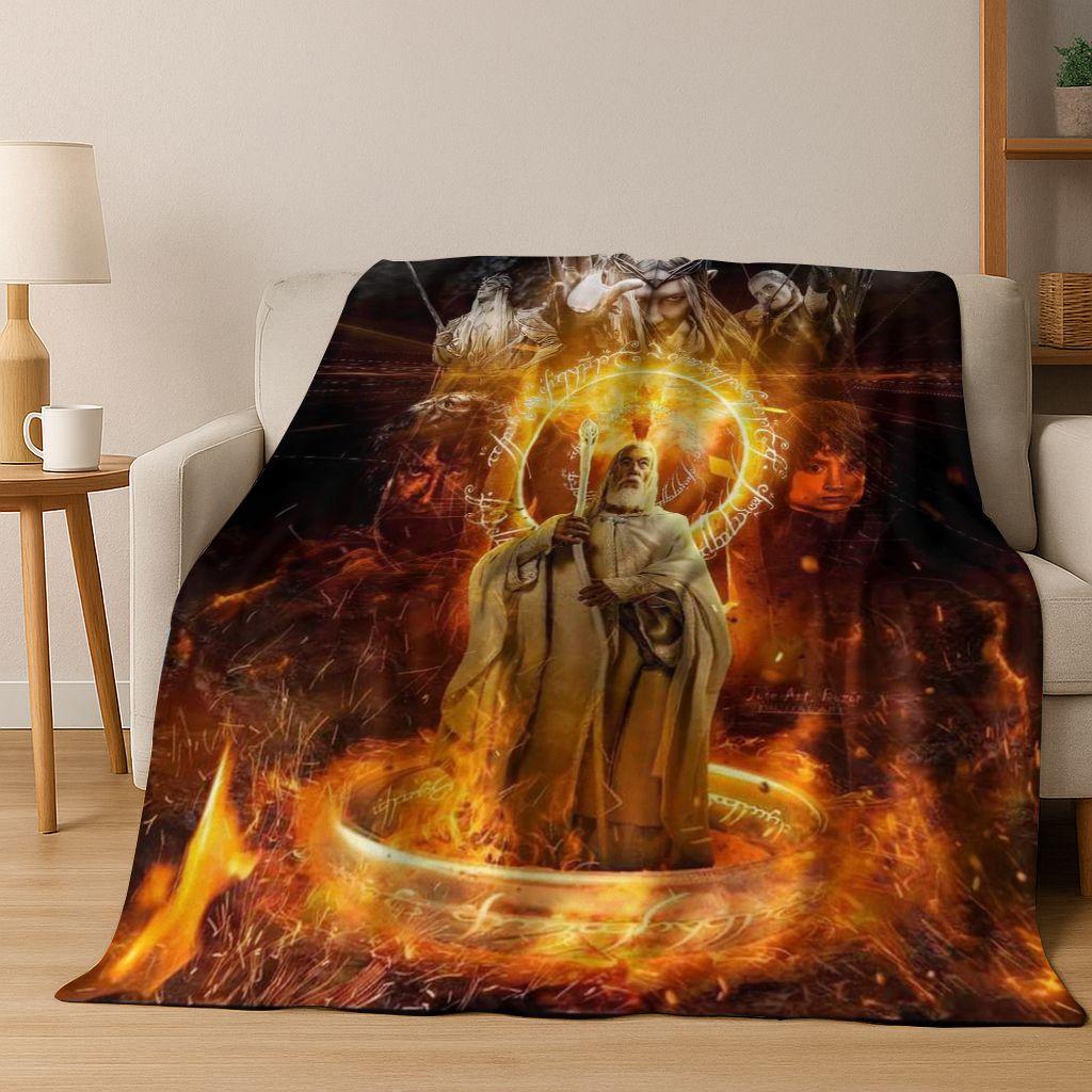 Classics L-Lord of The Rings H-Hobbit Movie Flannel Blanket,Warm and Cozy Soft Throw Blanket for Home Bedroom Bed Sofa Cover Kid