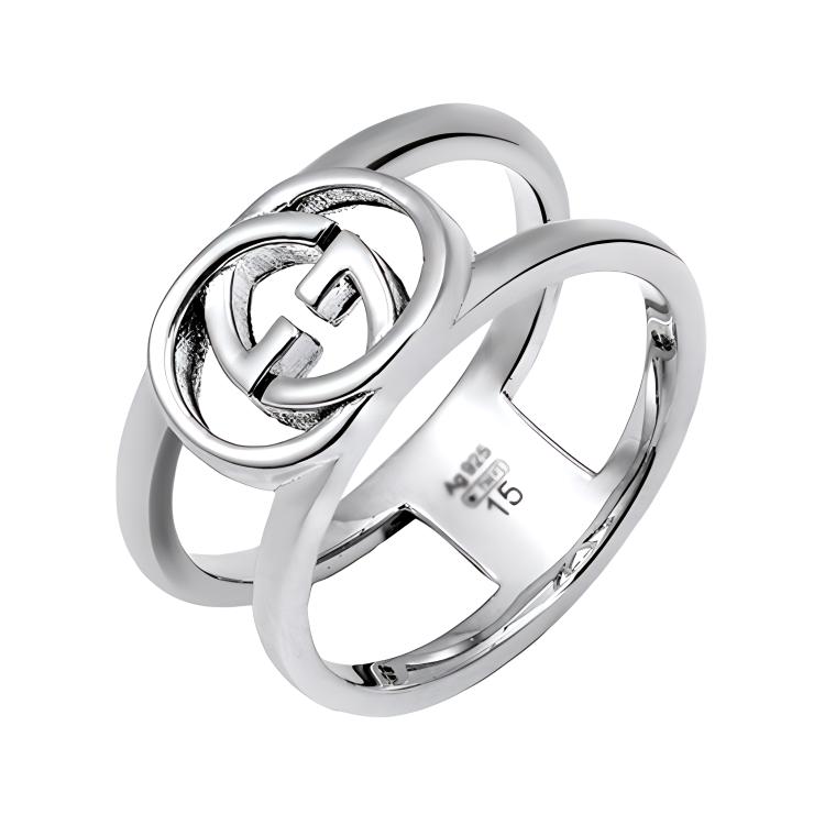 Gucci Interlocking G Cutout Silver Ring