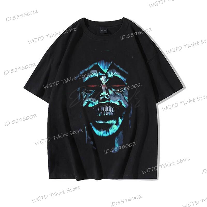 Hip Hop Streetwear Anime Solo Leveling Statue of God Print T-Shirt Männer Frauen Harajuku Grafik Lockeres Oberteil Vintage Baumwoll-T-Shirt