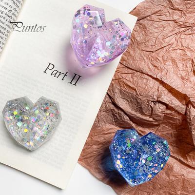 Mobile Phone Finger Holder Universal Telescopic Colorful Sequins 3D Love Heart Folding Phone Grip Tok Stand for Home